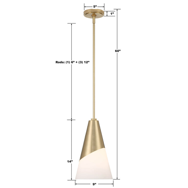 ##Antique Hardware## Brian Patrick Flynn Tori 1 Light Vibrant Gold Pendant