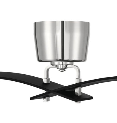 Antique Hardware 52" Tern in Flat Black/Polished Nickel w/ Flat Black Blades Ceiling Fan