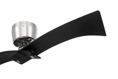Antique Hardware 52" Tern in Flat Black/Polished Nickel w/ Flat Black Blades Ceiling Fan