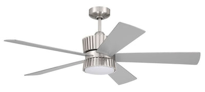 Antique Hardware 52" Theiry in Brushed Polished Nickel w/ Brushed Nickel/Greywood Blades Ceiling Fan