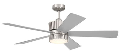 Antique Hardware 52" Theiry in Brushed Polished Nickel w/ Brushed Nickel/Greywood Blades Ceiling Fan