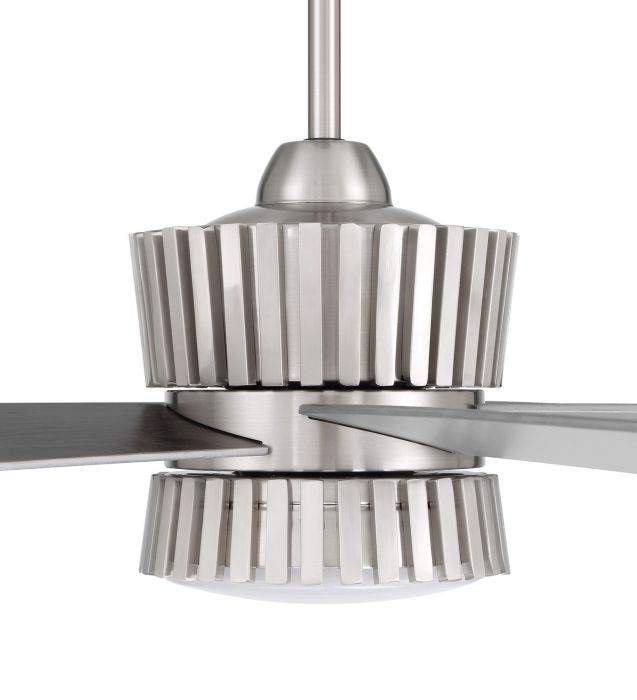 Antique Hardware 52" Theiry in Brushed Polished Nickel w/ Brushed Nickel/Greywood Blades Ceiling Fan