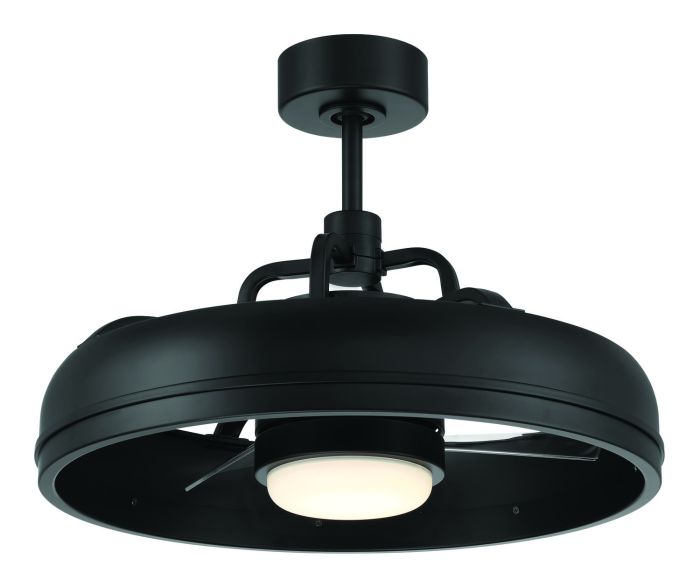 Antique Hardware 20" Taylor Indoor/Outdoor (Damp) in Flat Black w/ Clear Acrylic Blades Ceiling Fan
