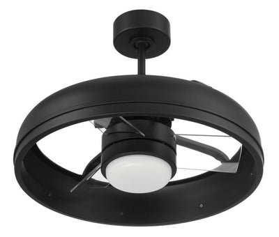 Antique Hardware 20" Taylor Indoor/Outdoor (Damp) in Flat Black w/ Clear Acrylic Blades Ceiling Fan