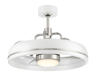 ##Antique Hardware## 20" Taylor in White/Polished Nickel w/ Clear Acrylic Blades