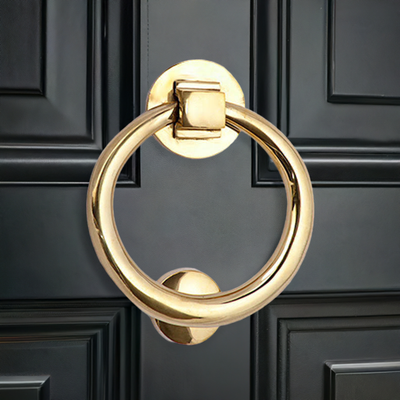 ##Antique Hardware## Traditional 5 Inch Brass Ring Door Knocker (Several Finishes Available)