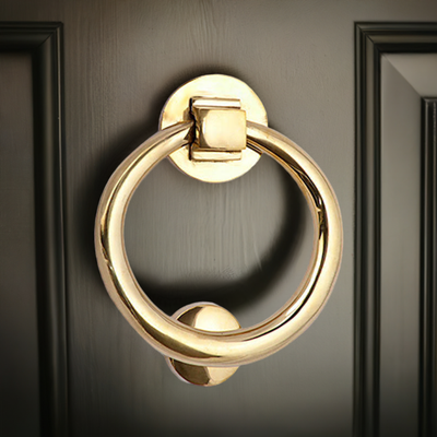 ##Antique Hardware## Traditional 5 Inch Brass Ring Door Knocker (Several Finishes Available)