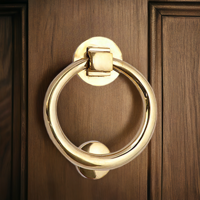 ##Antique Hardware## Traditional 5 Inch Brass Ring Door Knocker (Several Finishes Available)