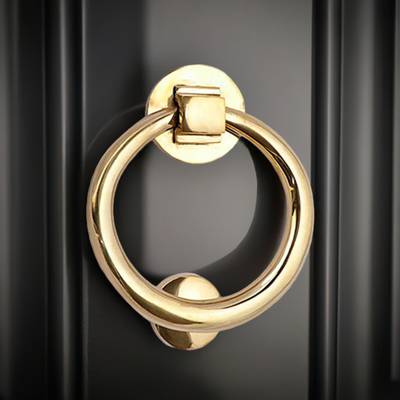 ##Antique Hardware## Traditional 5 Inch Brass Ring Door Knocker (Several Finishes Available)