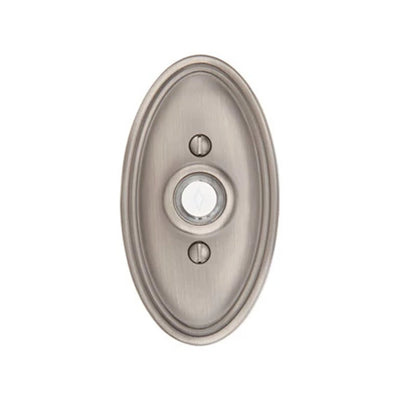 Antique Hardware 4 1/2 Inch Solid Brass Doorbell Button with Oval Rosette Door Bells & Chimes