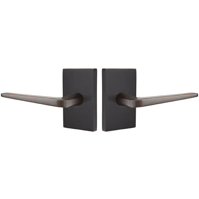 ##Antique Hardware## Emtek Solid Brass Athena Lever With Modern Rectangular Rosette (Several Finish Options)