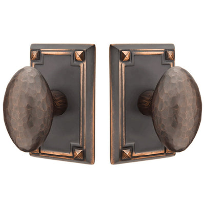 ##Antique Hardware## Hammered Egg Knob With Rectangular Rosette (Several Finish Options)