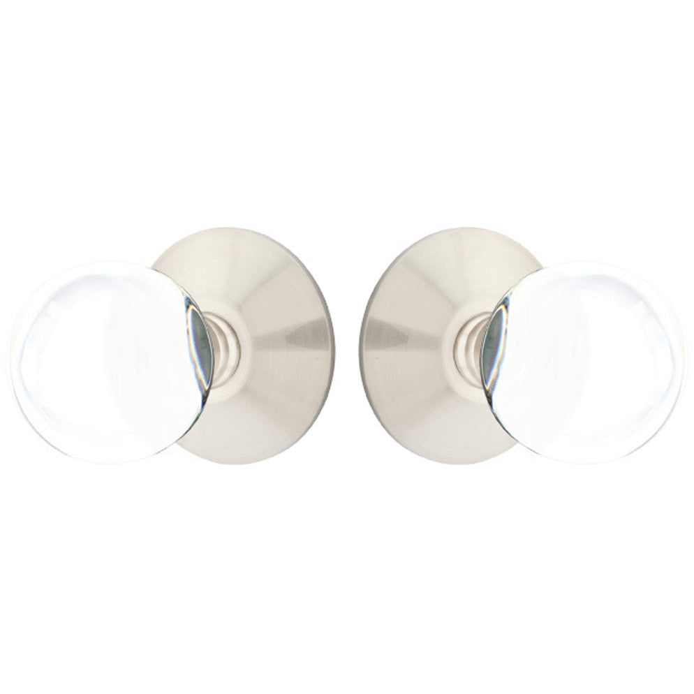 Antique Hardware Crystal Bristol Door Knob Set With Modern Rosette (Several Finish Options) EMTEK GLASS CRYSTAL BRISTOL DOOR KNOB