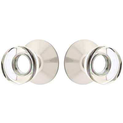 ##Antique Hardware## Modern Disc Crystal Door Knob Set With Modern Rosette (Several Finish Options)