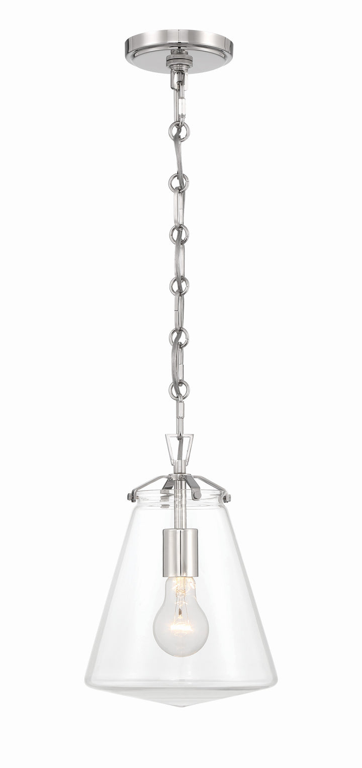 ##Antique Hardware## Voss 1 Light Polished Nickel Mini Pendant
