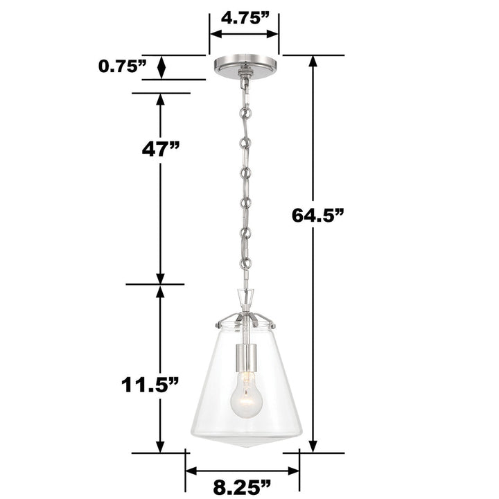 ##Antique Hardware## Voss 1 Light Polished Nickel Mini Pendant