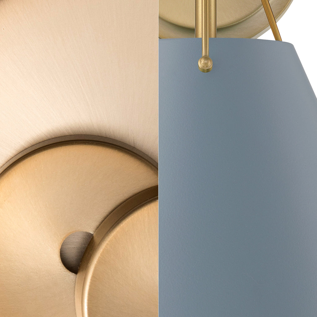 ##Antique Hardware## Xavier 1 Light Vibrant Gold + Blue Sconce