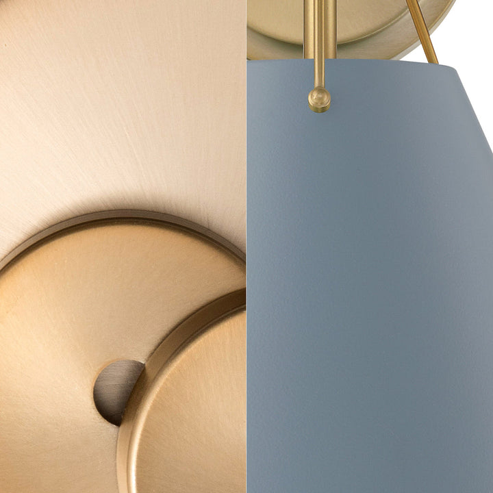 ##Antique Hardware## Xavier 1 Light Vibrant Gold + Blue Sconce