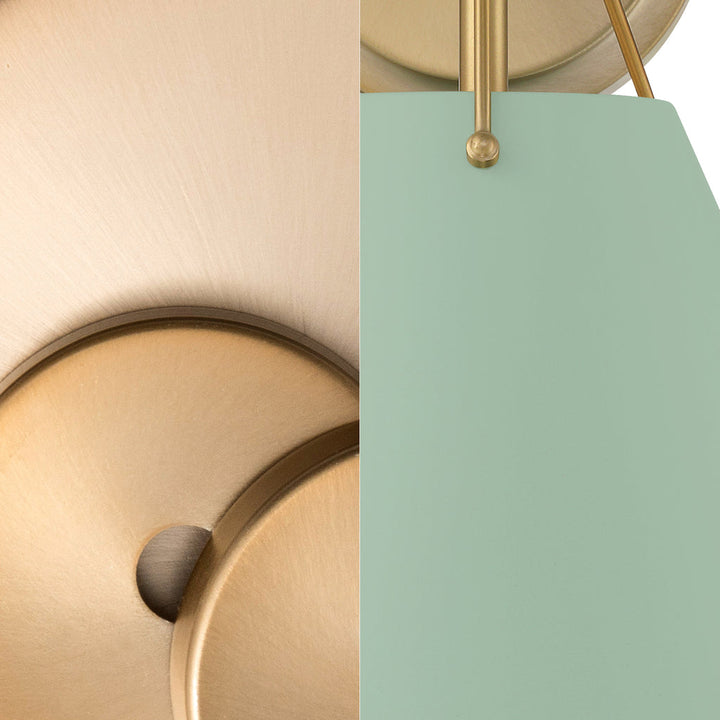 ##Antique Hardware## Xavier 1 Light Vibrant Gold + Green Sconce