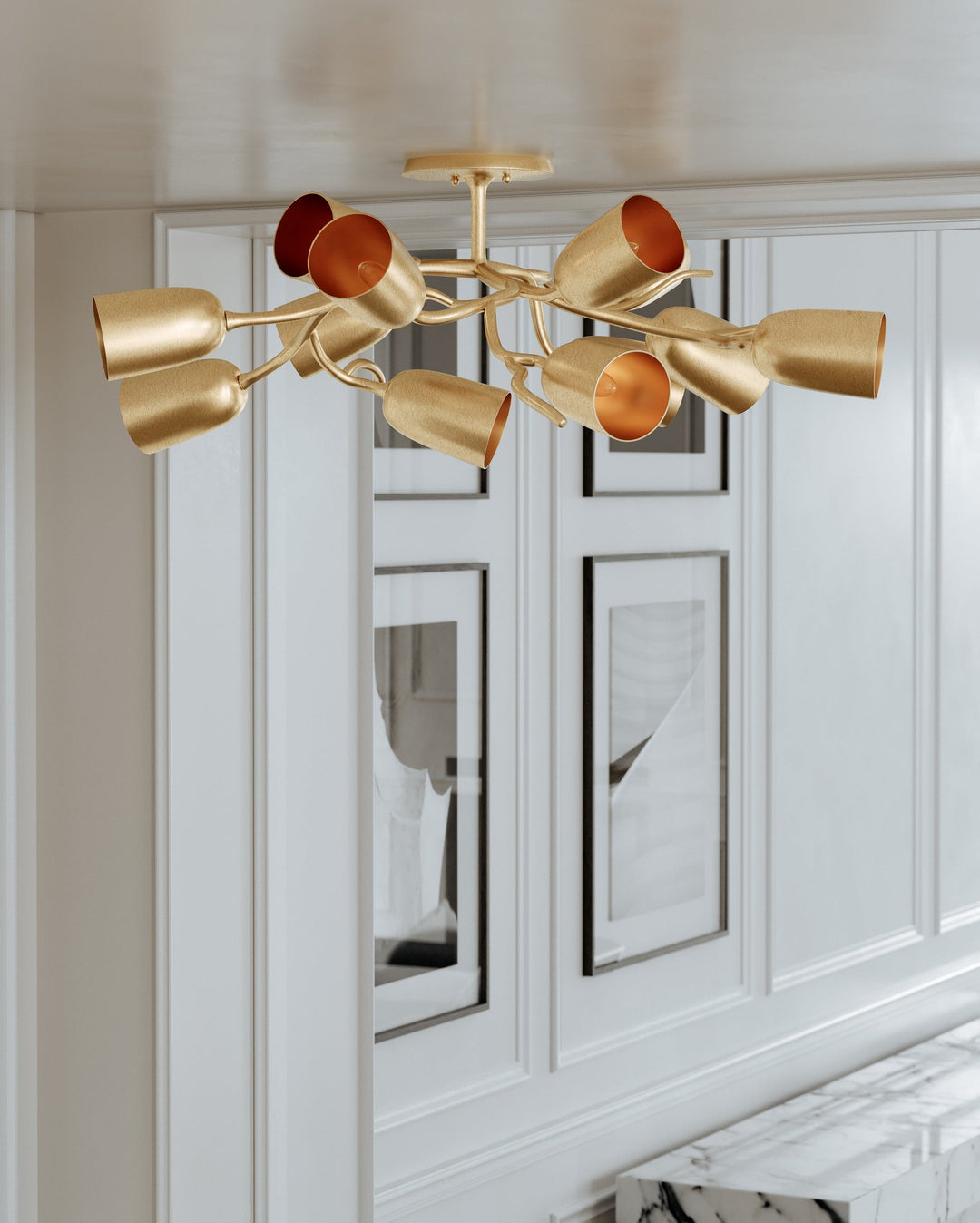 ##Antique Hardware## Vine Semi Flush