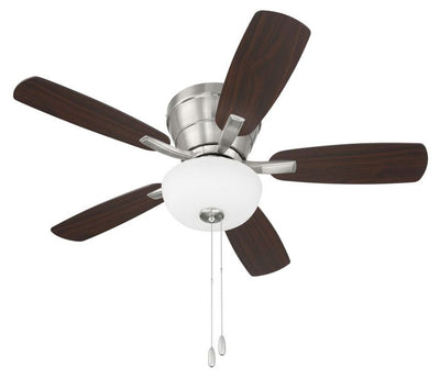 ##Antique Hardware## 42" Wheeler 2-Light Bowl in Brushed Polished Nickel w/ Driftwood/Walnut Blades