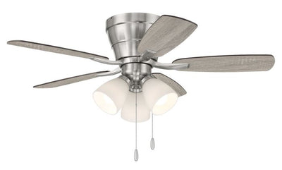 ##Antique Hardware## 42" Wheeler 3-Light in Brushed Polished Nickel w/ Driftwood/Walnut Blades