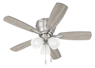 ##Antique Hardware## 42" Wheeler 3-Light in Brushed Polished Nickel w/ Driftwood/Walnut Blades