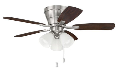 ##Antique Hardware## 42" Wheeler 3-Light in Brushed Polished Nickel w/ Driftwood/Walnut Blades