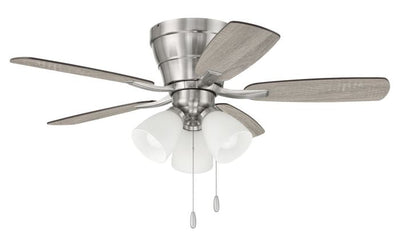 ##Antique Hardware## 42" Wheeler 3-Light in Brushed Polished Nickel w/ Driftwood/Walnut Blades