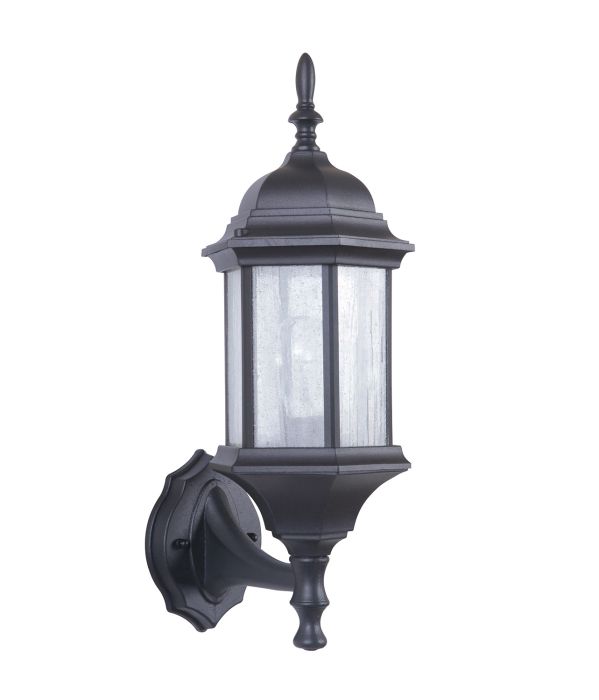 Antique Hardware Hex Style Cast 1 Light Small Outdoor Wall Lantern in Textured Black Exterior