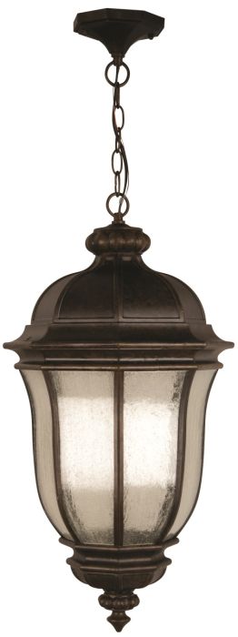 Antique Hardware Harper 3 Light Outdoor Pendant in Peruvian Bronze Outdoor Exterior