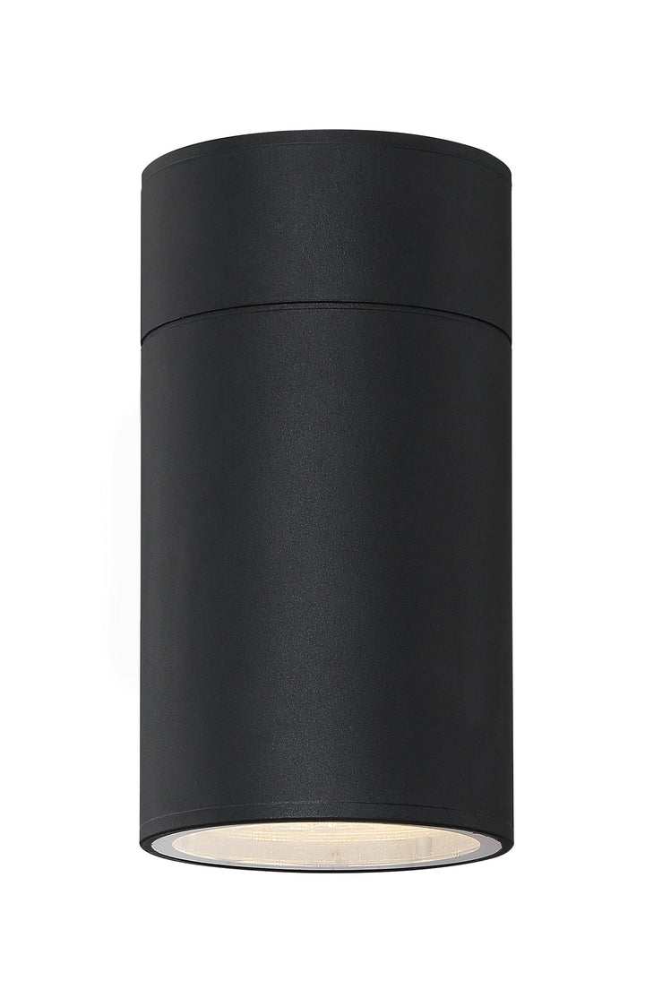 ##Antique Hardware## Pillar 1 Light Outdoor LED Wall Lantern in Textured Black