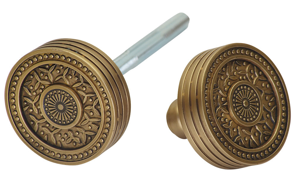 ##Antique Hardware## Open Box Sale Item 2 1/4 Inch Rice Pattern Spare Knob Set (Antique Brass Finish)