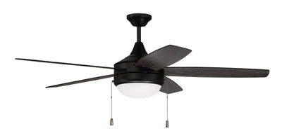 Antique Hardware 52" Phaze 5 in Flat Black  w/ Flat Black/Greywood Blades Ceiling Fan