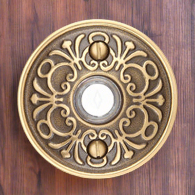 Antique Hardware Emtek 2406 Doorbell Button With Lancaster Rosette (Several Finishes Available) Door Bells & Chimes