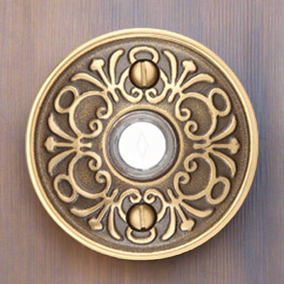 Antique Hardware Emtek 2406 Doorbell Button With Lancaster Rosette (Several Finishes Available) Door Bells & Chimes