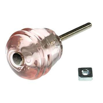 ##Antique Hardware## 1 1/8 Inch Art Deco Barrel Shape Glass Cabinet & Furniture Knobs