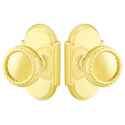 ##Antique Hardware## Solid Brass Rope Door Knob Set With # 8 Rosette (Several Finish Options)