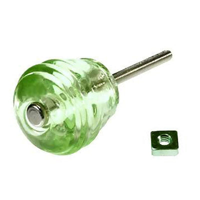 ##Antique Hardware## 1 1/8 Inch Art Deco Barrel Shape Glass Cabinet & Furniture Knobs