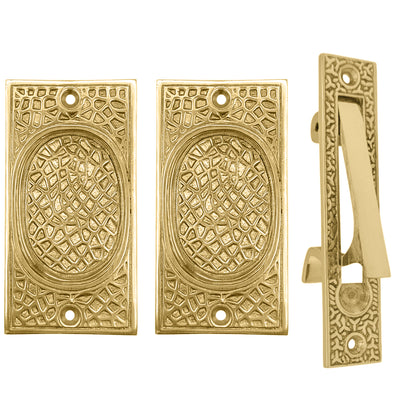 Antique Hardware Craftsman Pattern Pocket Door Set (Several Finishes Available) POCKET DOOR