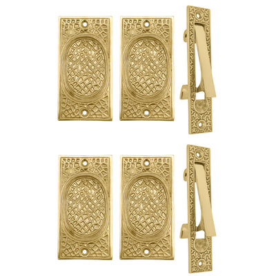 Antique Hardware Craftsman Pattern Pocket Door Set (Several Finishes Available) POCKET DOOR