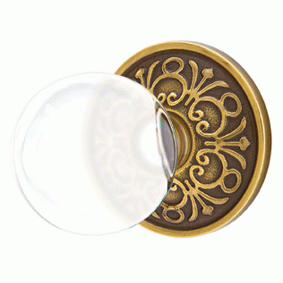 ##Antique Hardware## Crystal Bristol Door Knob Set With Lancaster Rosette (Several Finish Options)