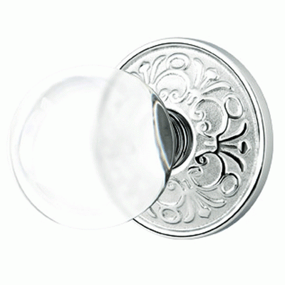 ##Antique Hardware## Crystal Bristol Door Knob Set With Lancaster Rosette (Several Finish Options)