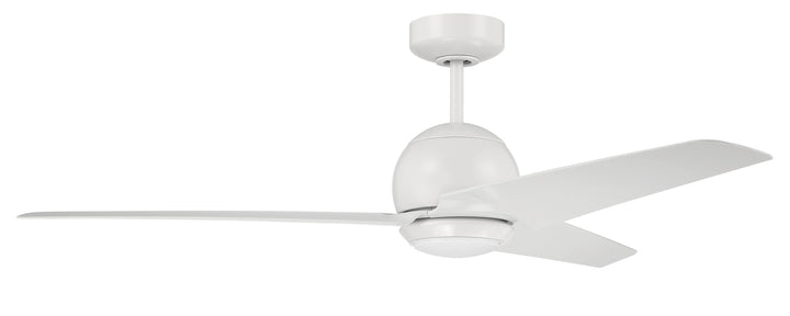 Antique Hardware 52" Nate in White Finish, White Blades, Light kit included (Optional), WiFi Control Ceiling Fan