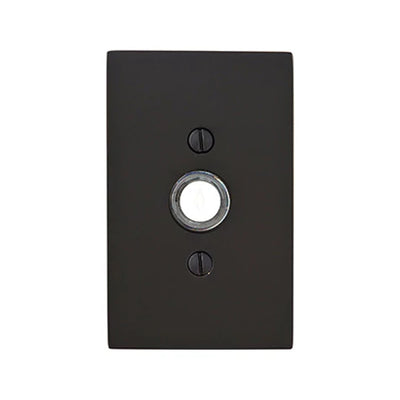 Antique Hardware 4 Inch Solid Brass Doorbell Button with Modern Rectangular Rosette Door Bells & Chimes