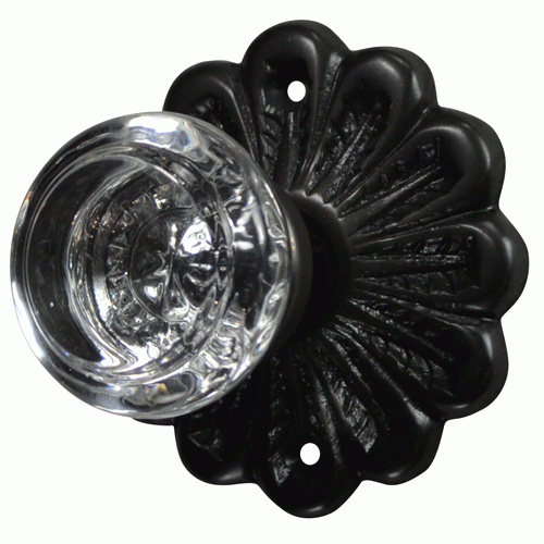 ##Antique Hardware## Maltesia Flower Rosette Door Set with White Porcelain Door Knobs (Several Finishes Available)