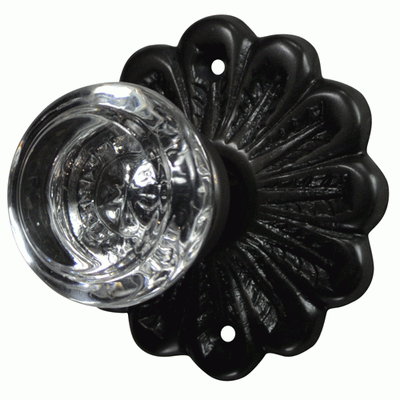 ##Antique Hardware## Maltesia Flower Rosette Door Set with White Porcelain Door Knobs (Several Finishes Available)