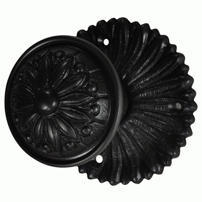 Antique Hardware French Provincial Rosette Door Set with Floral Imprint Door Knobs (Several Finishes Available) Door Knobs & Handles