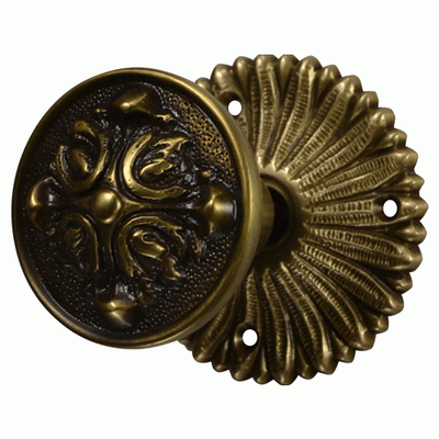 Antique Hardware French Provincial Rosette Door Set with Romanesque Door Knobs (Several Finishes Available) Door Knobs & Handles