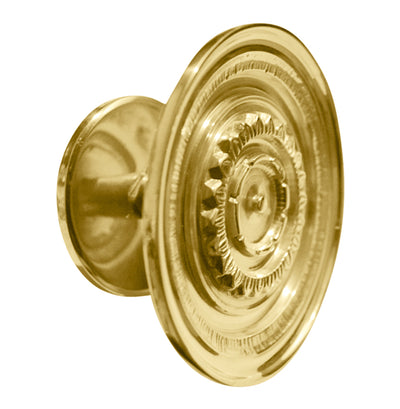 Antique Hardware 3 1/2 Inch Floral Disc French Oversized Patterned Knob (Several Finishes Available) KNOB